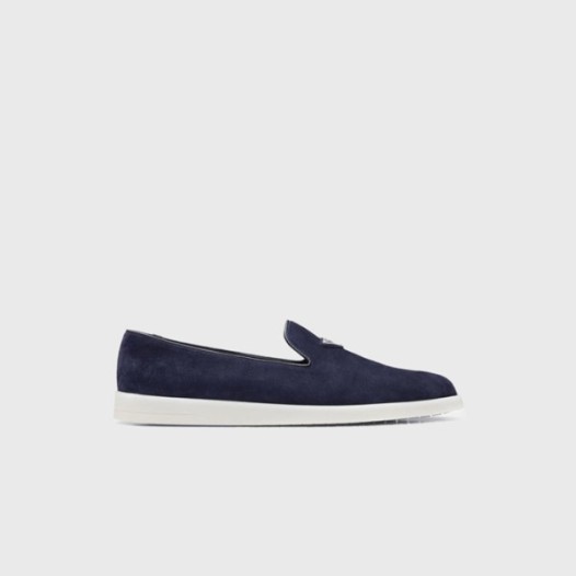 ❤프라다 남성 스웨이드 네이비 슬립온 로퍼 【매장-110만원대】 - Prada Mens Navy Loafer - pr721x