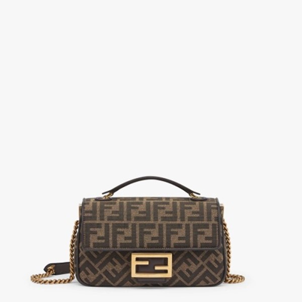 ❤[Premium] 펜디 여성 자카드 FF 패브릭 백 8BR793AKBZF1EM3 - Fendi Womens Brown Shoulder Bag - fe195x