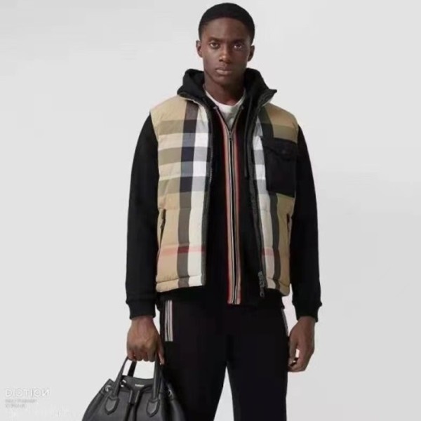 ❤버버리 남성 블랙 패딩 양면조끼 - Burberry Mens Black Down Vest - bu294x