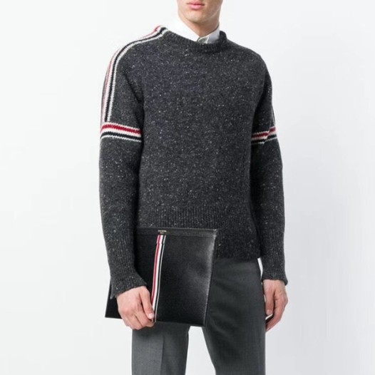 ❤톰브라운 남성 19SS MAC019L 00198 001 삼선탭 클러치백 M【매장-100만원대】 - Louis vuitton Mens Black Clutch- th90x