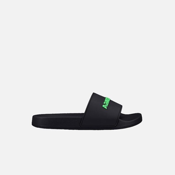 ❤발렌시아가 남성 블랙 그린 풀 슬라이드 샌들 【매장-80만원대】 - Balenciaga Mens Black Slippers - ba631x