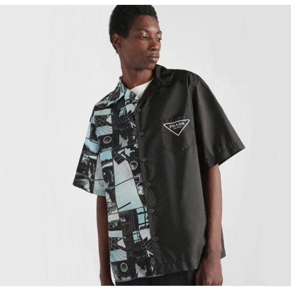 ❤프라다 남성 모던 블랙 반팔 셔츠 - Prada Mens Black Short sleeved Shirts - pr733x