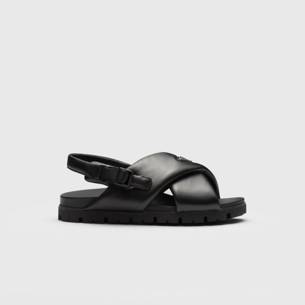 ❤프라다 남성 크로스 스트랩 슬리퍼 【매장-140만원대】 - Prada Mens Black Sandals - pr735x
