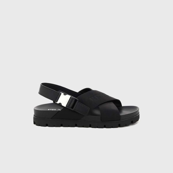 ❤프라다 남성 크로스 버클 스트랩 샌들 【매장-130만원대】 - Prada Mens Black Sandals - pr736x