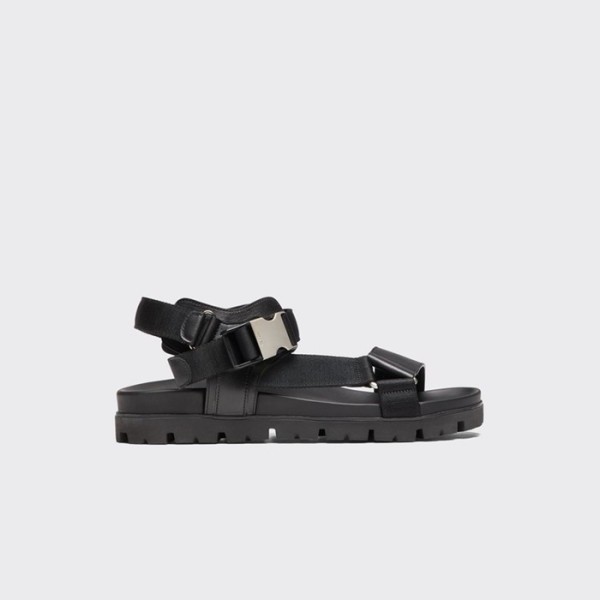 ❤프라다 남성 스포티 가죽 나일론 테이프 샌들 【매장-150만원대】 - Prada Mens Black Sandals - pr737x