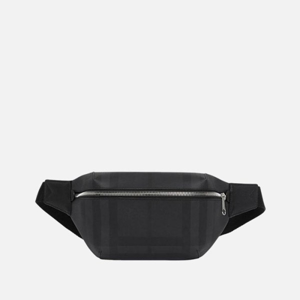 ❤버버리 남/녀 런던 체크 레더 벨트백 【매장-150만원대】 - Burberry Unisex Black Hip-sack - bu305x