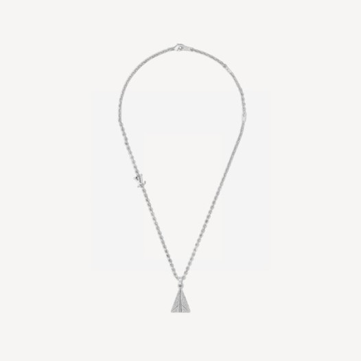 ❤루이비통 LV 남성 페이퍼플레인 목걸이 M01034 【매장-130만원대】 - Louis vuitton Mens White Gold Necklace - acc226x