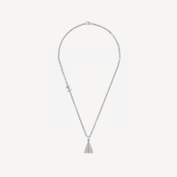 ❤루이비통 LV 남성 페이퍼플레인 목걸이 M01034 【매장-130만원대】 - Louis vuitton Mens White Gold Necklace - acc226x
