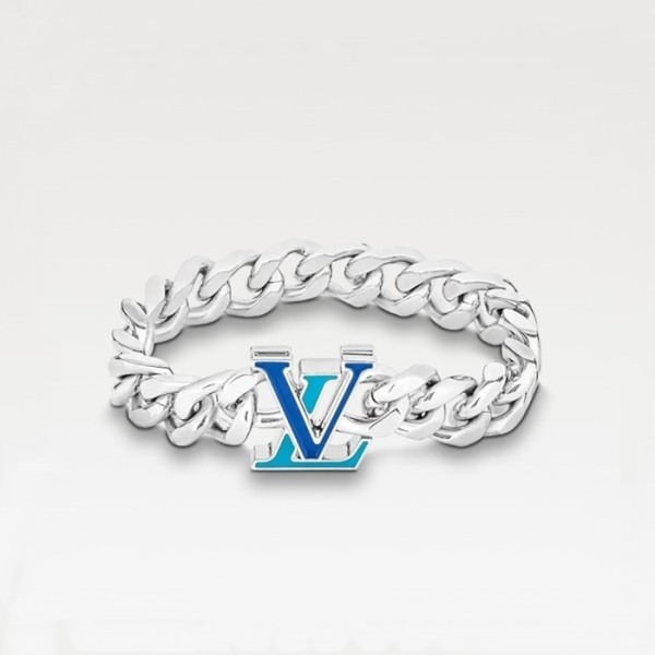 ❤루이비통 남성 이니셜 LV 체인 팔찌M0919【매장-100만원대】 - Louis vuitton Mens White Gold Bangle - acc263x