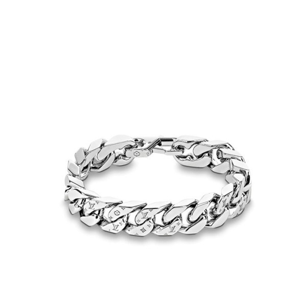 ❤루이비통 남성 모노그램 체인 링크 팔찌 실버 M69988 【매장-160만원대】 - Louis vuitton Mens White Gold Bangle - acc268x