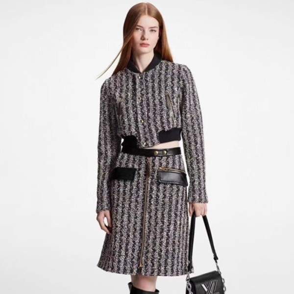 ❤루이비통 여성 블랙 트위드 자켓 - Louis vuitton Womens Black Tweed Jackets - lv1902x