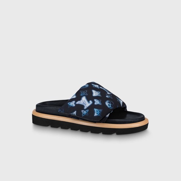 ❤루이비통 남/녀 풀 필로우 플랫 컴포트 뮬 1A9SMQ 【매장-200만원대】 - Louis vuitton Unisex Navy Slippers - lv1905x