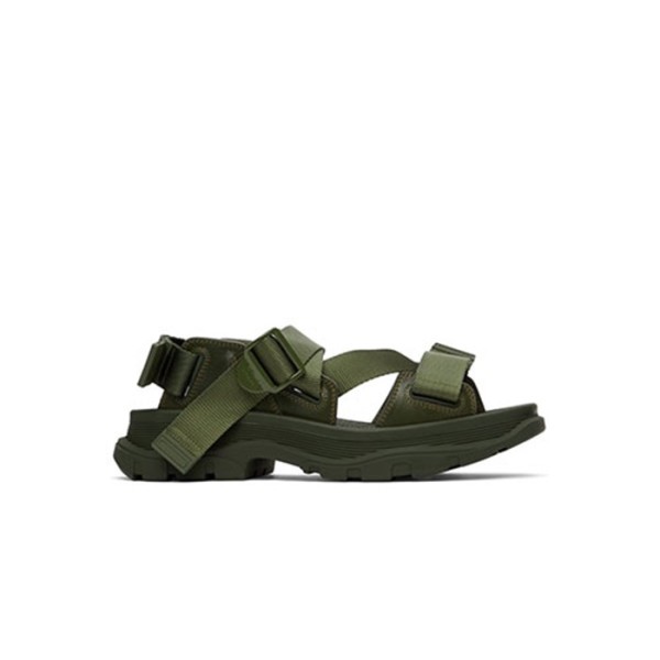 ❤알렉산더 맥퀸 남/녀 웹 스트랩 트레드 샌들【매장-110만원대】 - Alexander McQueen Unisex Khaki Sandals - aq02x