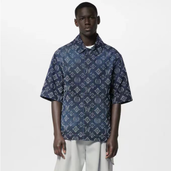 ❤루이비통 남성 모던 블랙 반팔 셔츠 - Louis vuitton Mens Black Short sleeved Shirts - lv1919x