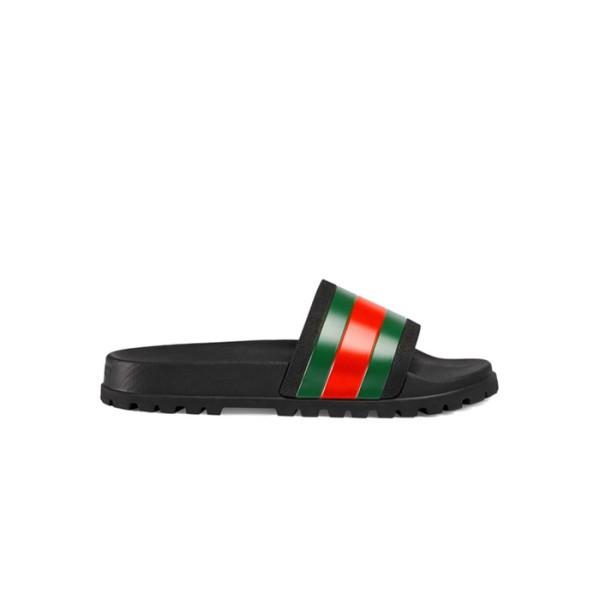 ❤구찌 남/녀 웹 블랙 슬라이드 샌들 【매장-80만원대】 - Gucci Unisex Black Slippers - gu1014x