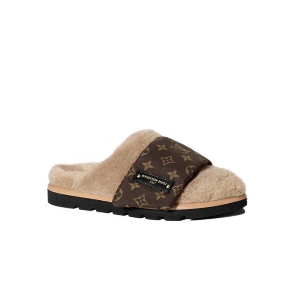 ❤루이비통 남/녀 시어링 슬리퍼 필로우 컴포트 뮬 1AAM42 【매장-150만원대】 - Louis vuitton Unisex Brown Mules - lv1957x