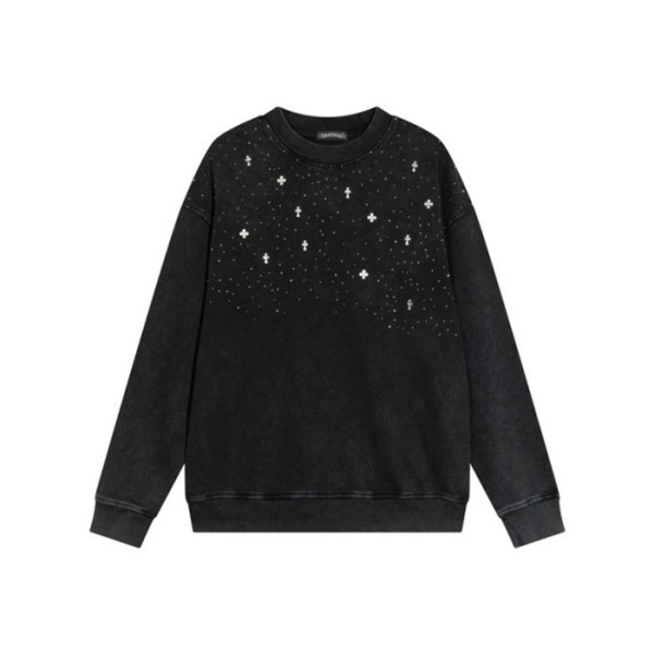 ❤크롬하츠 남성 블랙 맨투맨 - Chrome Hearts Mens Black Tshirts - ch204x