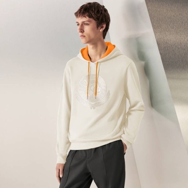 ❤에르메스 남성 아이보리 후드티 - Hermes Mens Ivory Hoodie - he352x