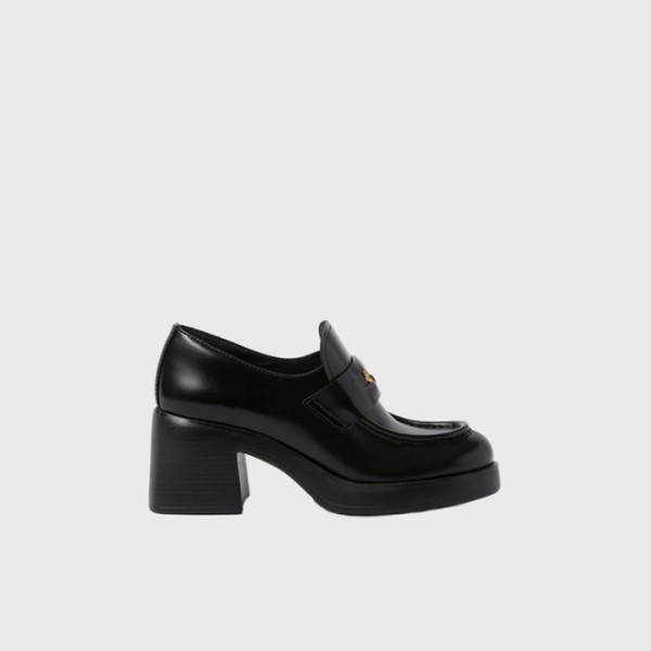 ❤미우미우 여성 페니 로퍼 힐 【매장-170만원대】 - Miumiu Womens Black Loafers - miu306x