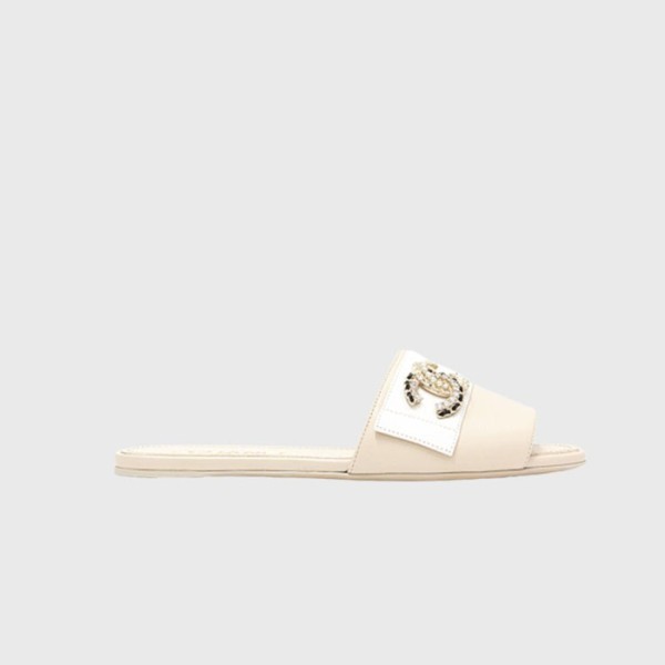 ❤샤넬 여성 CC 로고 크리스탈 펄 화이트 베이지 슬리퍼 【매장-200만원대】 - Chanel Womens Beige Slippers - ch544x