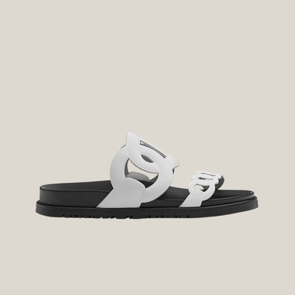 ❤에르메스 여성 엑스트라 시프레 나파 앤 블랑 샌들 【매장-200만원대】 - Hermes Womens White Slippers - he380x