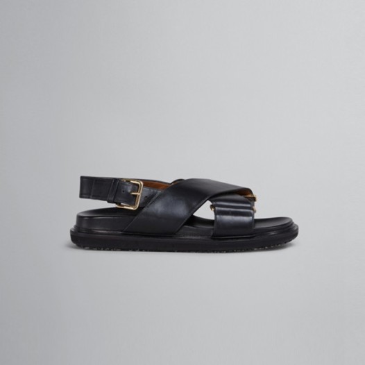 ❤마르니 여성 블랙 가죽 크리스크로스 샌들【매장100만원대】 - Marni Womens Black Sandals - ma18x