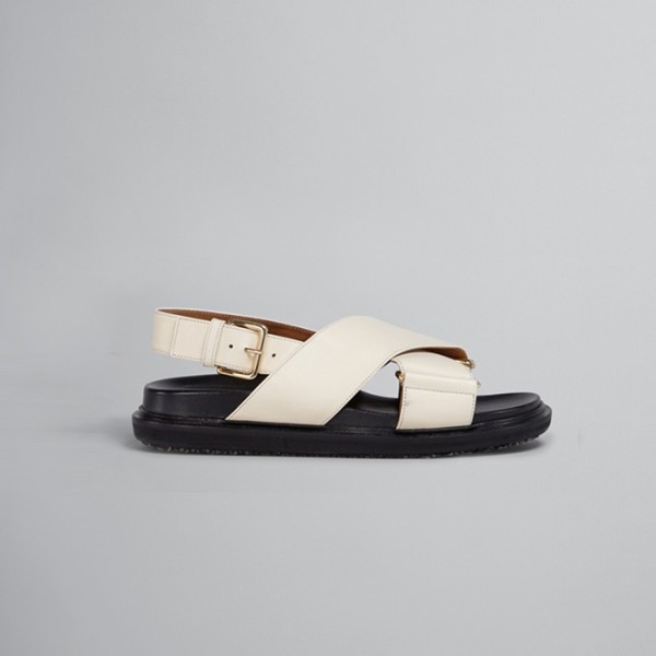 ❤마르니 여성 화이트 가죽 크리스크로스 샌들【매장100만원대】 - Marni Womens Black Sandals - ma20x
