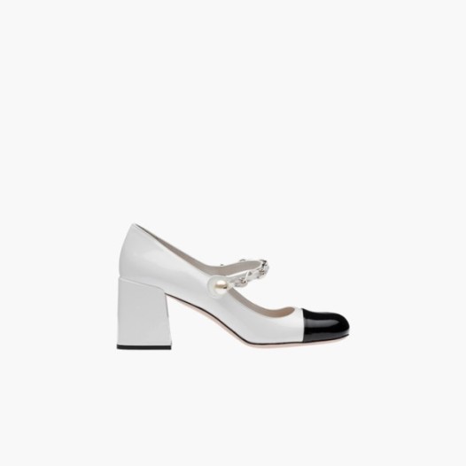 ❤미우미우 여성 페이턴트 투톤 가죽 펌프스 힐【매장140만원대】 - Miumiu Womens White Pumps - miu315x