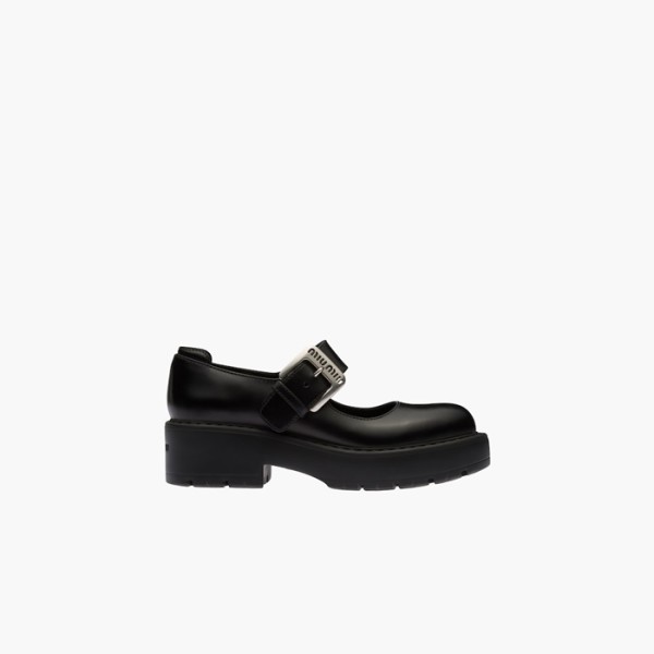 ❤미우미우 여성 가죽 발레리나 로퍼 【매장140만원대】 - Miumiu Womens Black Loafers - miu320x