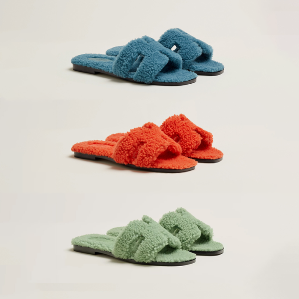 ❤에르메스 여성 양털 시어링 오란슬리퍼 H212178Z【매장-180만원대】 - Hermes Womens Per Slippers - he401x