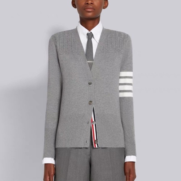 ❤톰브라운 여성 브이넥 그레이 가디건 - Thom Browne Womens Gray Cardigan - th99x
