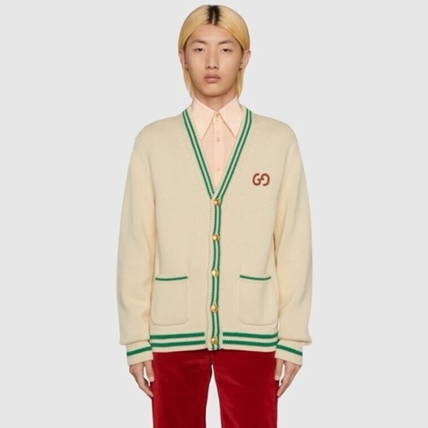 ❤구찌 남성 아이보리 브이넥 가디건 - Gucci Mens Ivory Cardigan - gu1099x