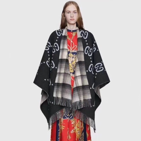 ❤구찌 여성 블랙 양면 판쵸 - Gucci Womens Black Pancho - gu1088x