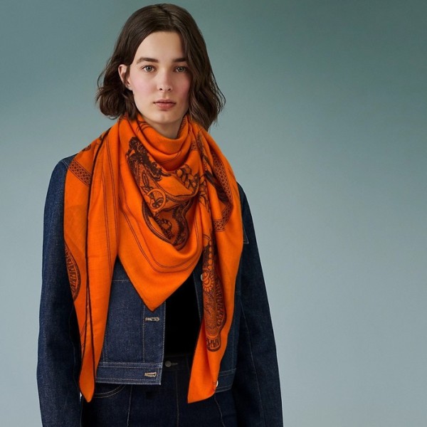 ❤에르메스 여성 오렌지 스카프 - Hermes Womens Orange Scarf - he505x