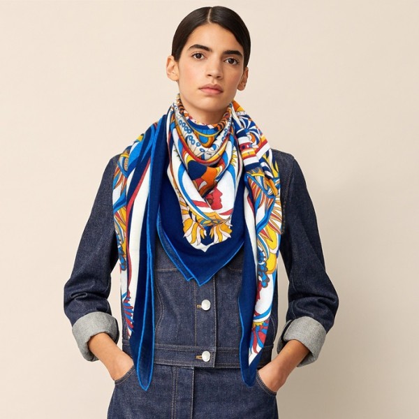 ❤에르메스 여성 블루 스카프 - Hermes Womens Blue Scarf - he507x
