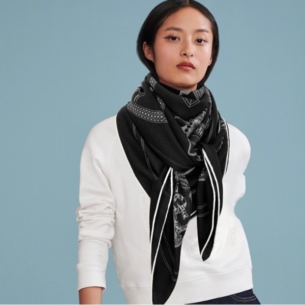 ❤에르메스 여성 블랙 스카프 - Hermes Womens Black Scarf - he515x