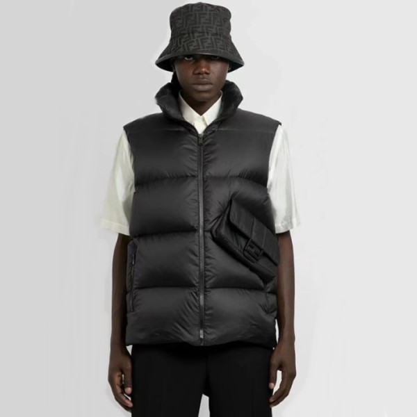 ❤펜디 남성 구스다운 양면 조끼 - Moncler Mens Black Vest - fe540x