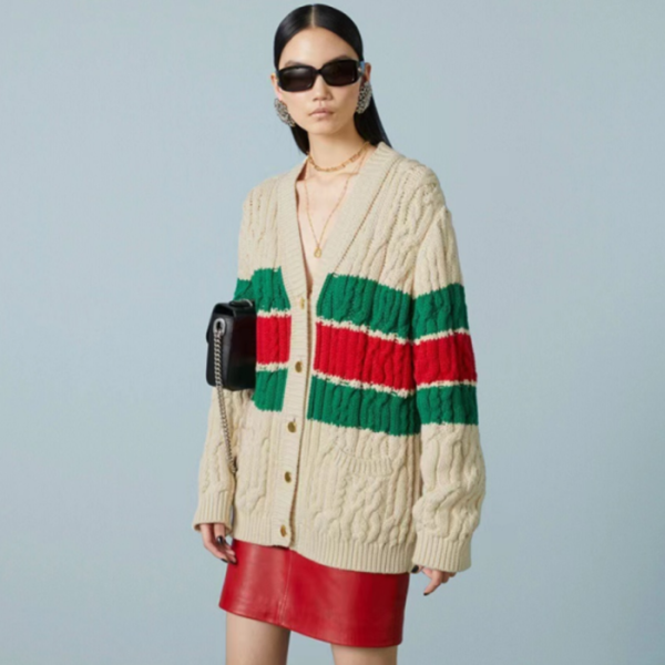 ❤구찌 여성 아이보리 브이넥 가디건 - Gucci Womens Ivory Cardigan - gu1116x