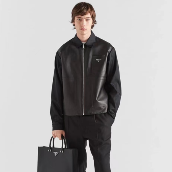 ❤프라다 남성 모던 블랙 가죽 자켓 - Prada Mens Black Jackets - pr810x