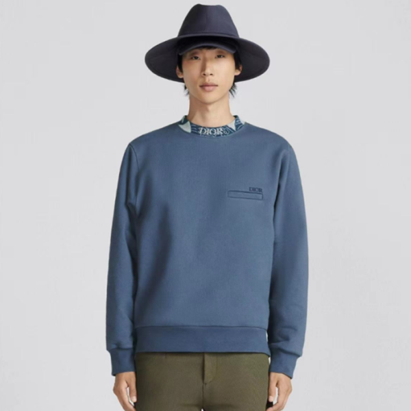 ❤디올 남성 클래식 블루  맨투맨 - Dior Mens Blue Tshirts - di852x