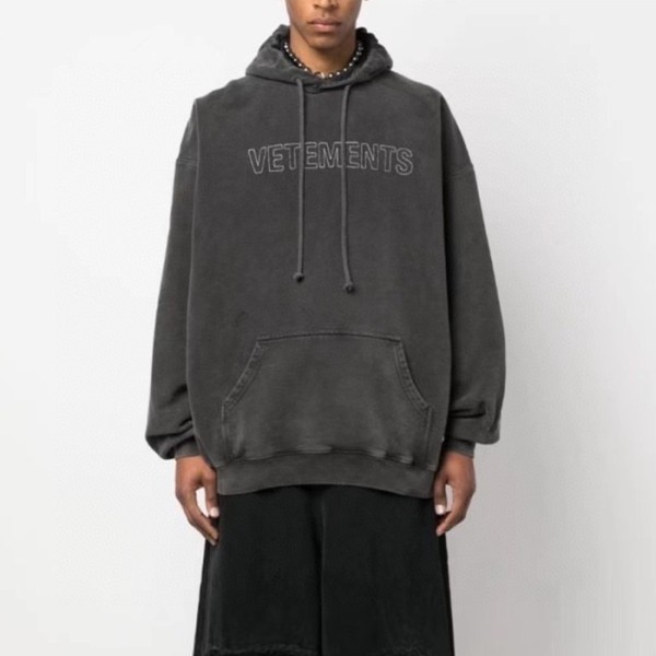 ❤베트멍 남성 그레이 후드티 - Vetements Mens Gray Hoodie - ve374x