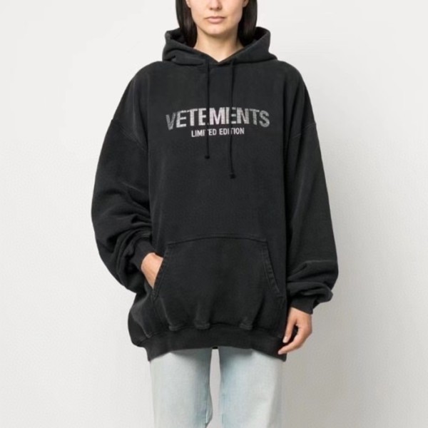 ❤베트멍 여성 블랙 후드티 - Vetements Womens Black Hoodie - ve375x