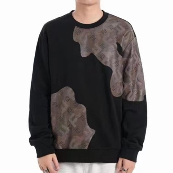 ❤펜디 남성 캐쥬얼 블랙 맨투맨 - Fendi Mens Black Tshirts - fe548x