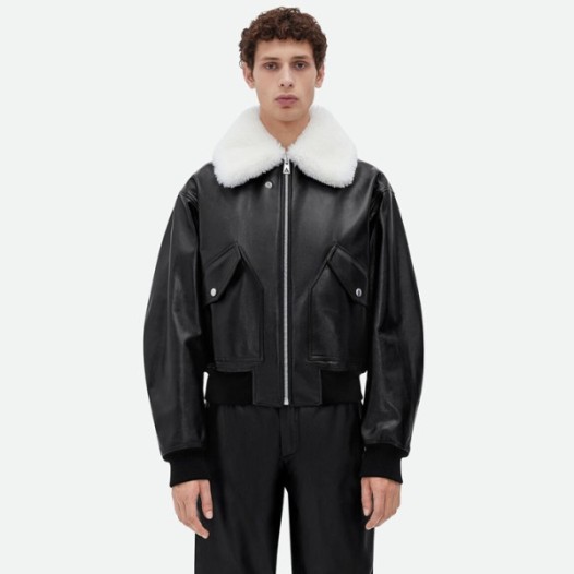 ❤보테가베네타 남성 블랙 가죽 자켓 - Bottega Veneta Mens Black Jackets - bv264x