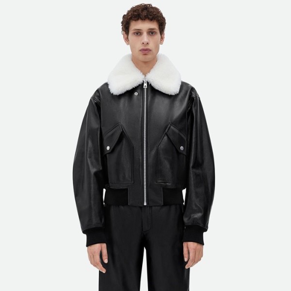 ❤보테가베네타 남성 블랙 가죽 자켓 - Bottega Veneta Mens Black Jackets - bv264x