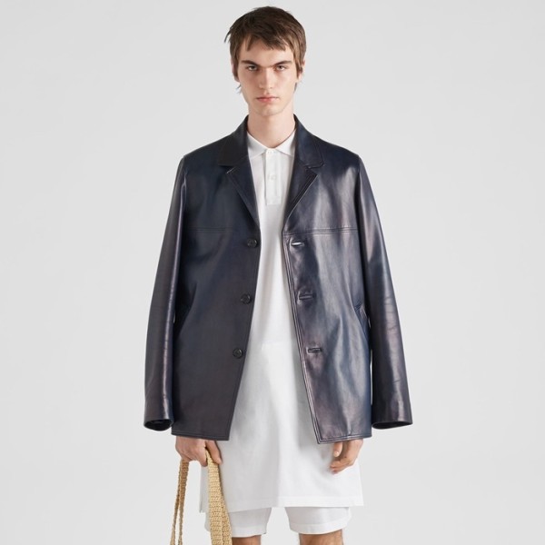 ❤프라다 남성 모던 블랙 가죽 자켓 - Prada Mens Black Jackets - pr847x