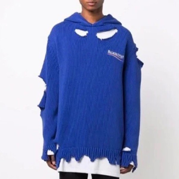 ❤발렌시아가 남/녀 블루 후드티 - Balenciaga Unisex Blue Hoodie - ba857x