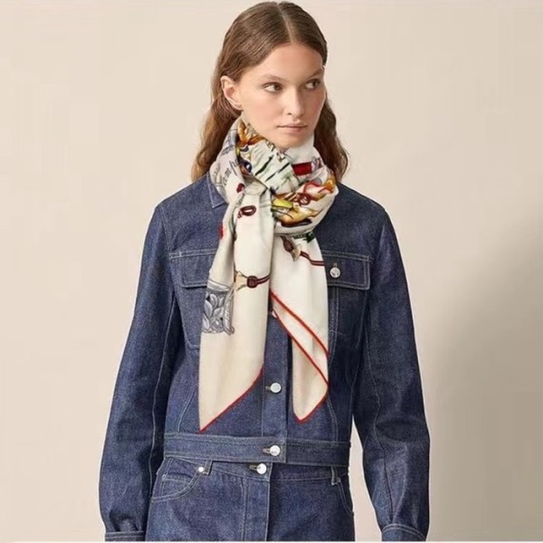 ❤에르메스 여성 아이보리 스카프 - Hermes Womens Ivory Scarf - he528x