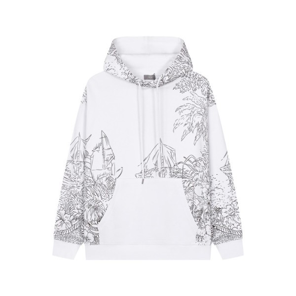 ❤디올 남성 화이트 후드티 - Dior Mens White Hoodie - di877x