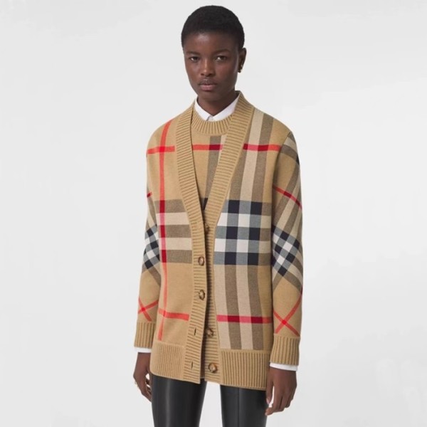 ❤버버리 여성 브이넥 베이지 가디건 - Burberry Womens Beige Cardigan - bu361x